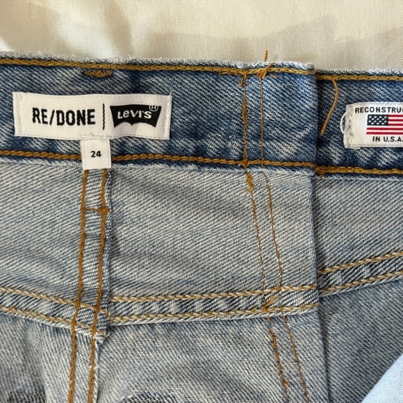 Re/Done 90s High Rise Straight Leg Jeans Women's Size 24 Button Fly Made in USA - Picture 5 of 15